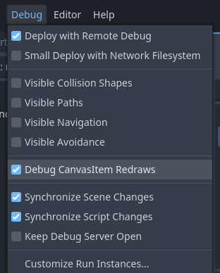 Debug canvas options